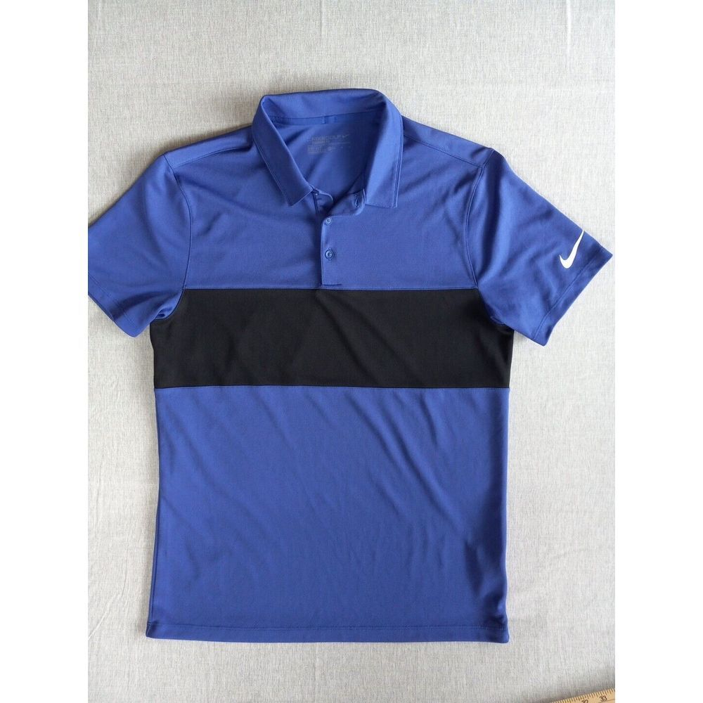 Nike Golf Men's Dri-FIT Medium Short Sleeve Standard Fit Herringbone Blue‎ Polo